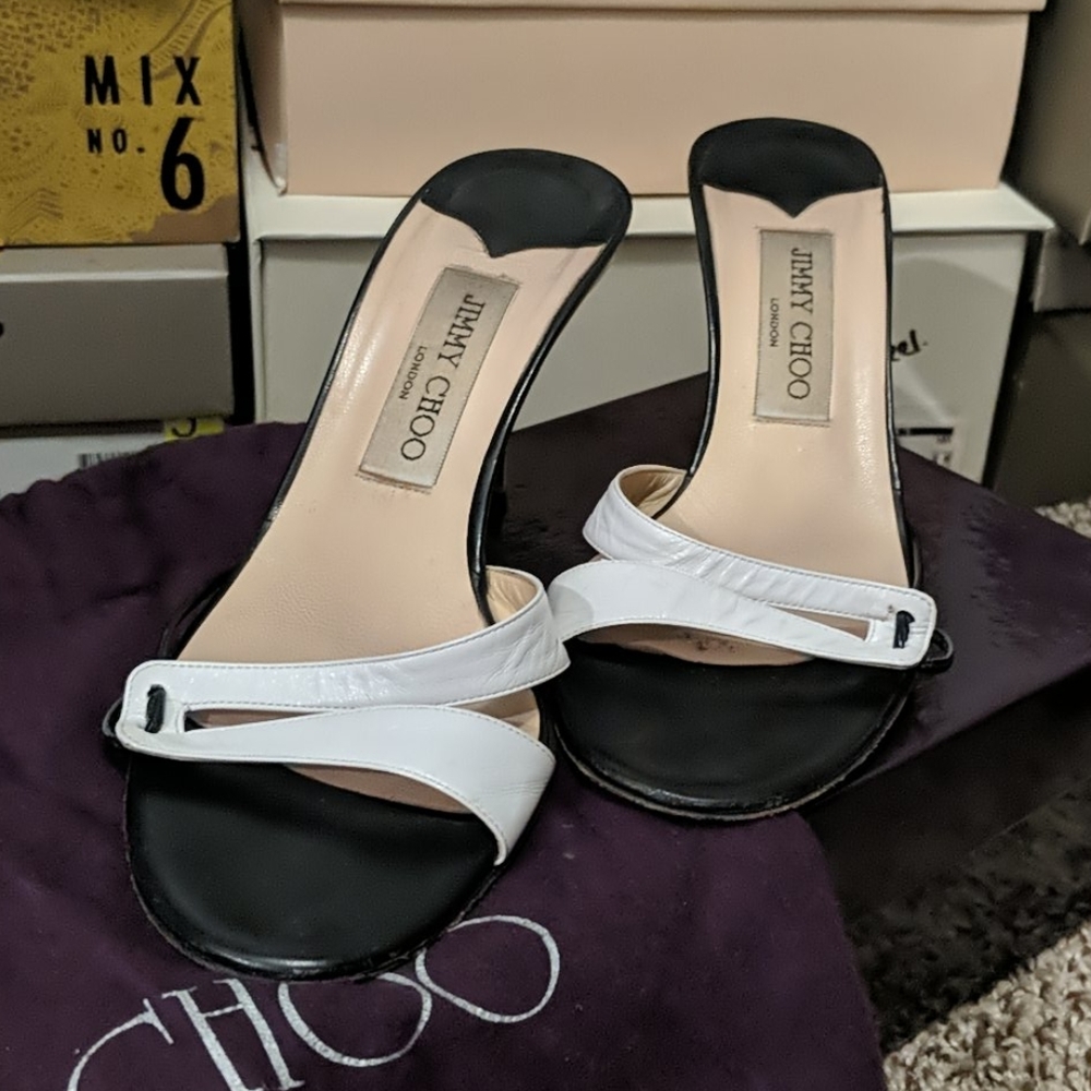 Jimmy Choo Black&White Heel Sandal